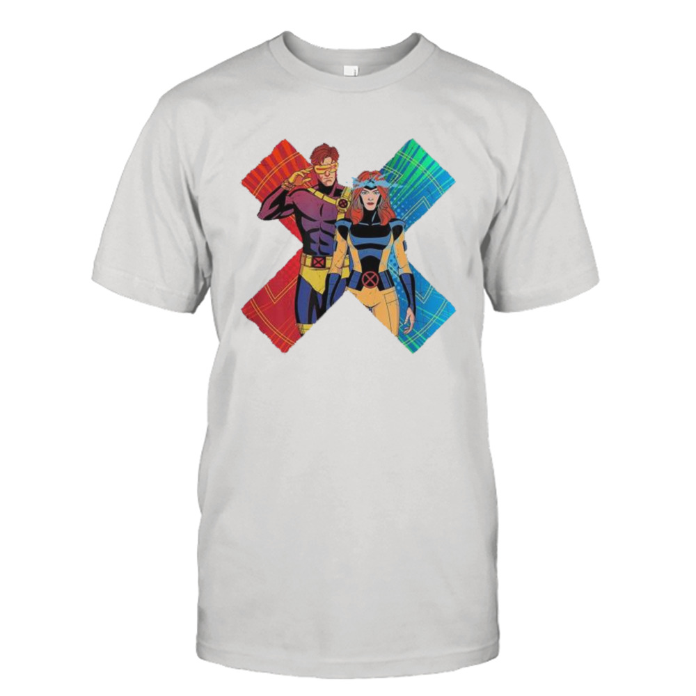 Cyclops And Jean Grey X-men 97 Promotional Art X Logo T-shirt