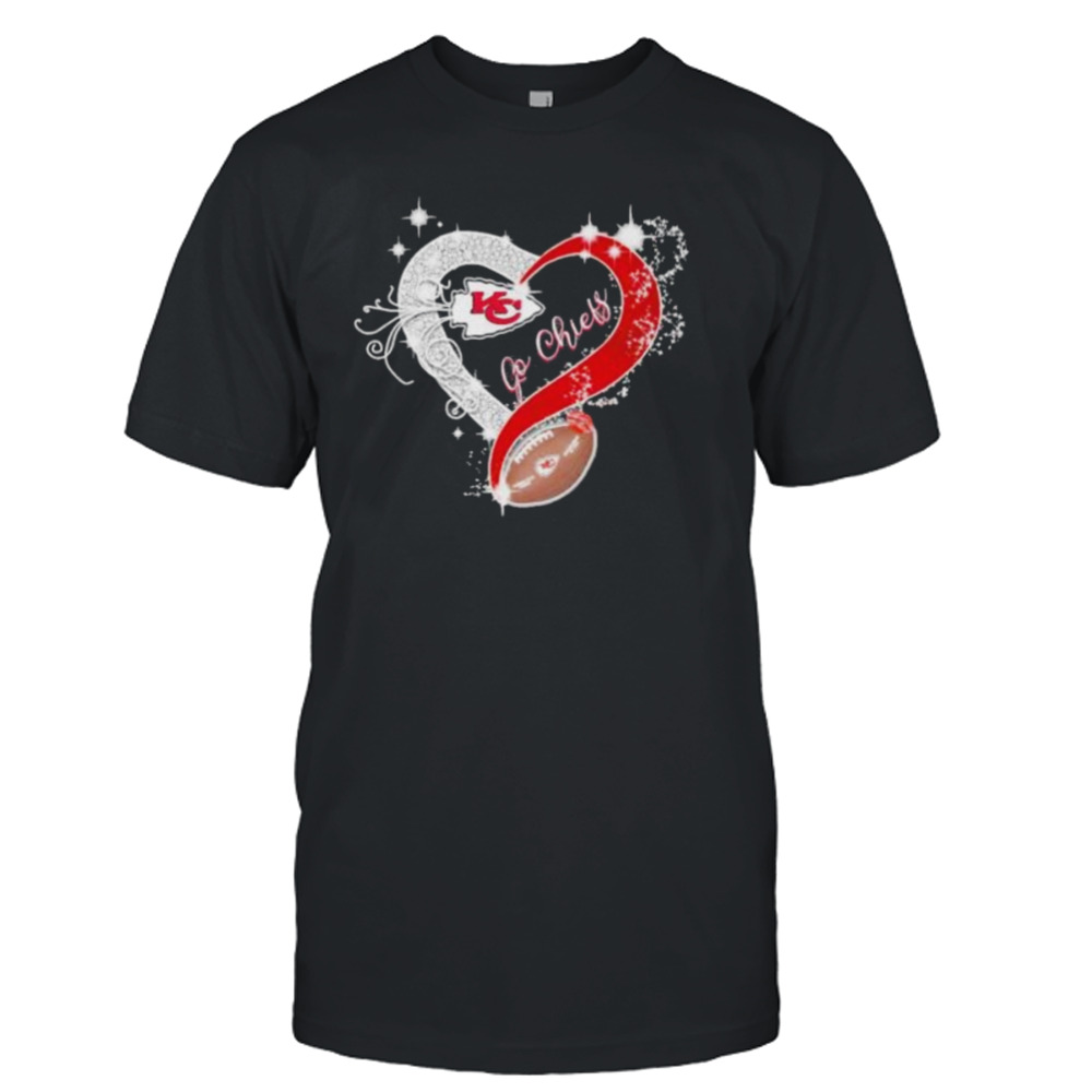 Go Chiefs, Kansas City Chiefs Heart Football Shirt