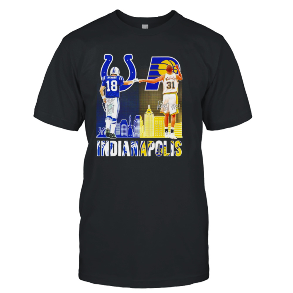 Indianapolis Players 18 Manning and 31 Millers Signatures Shirt