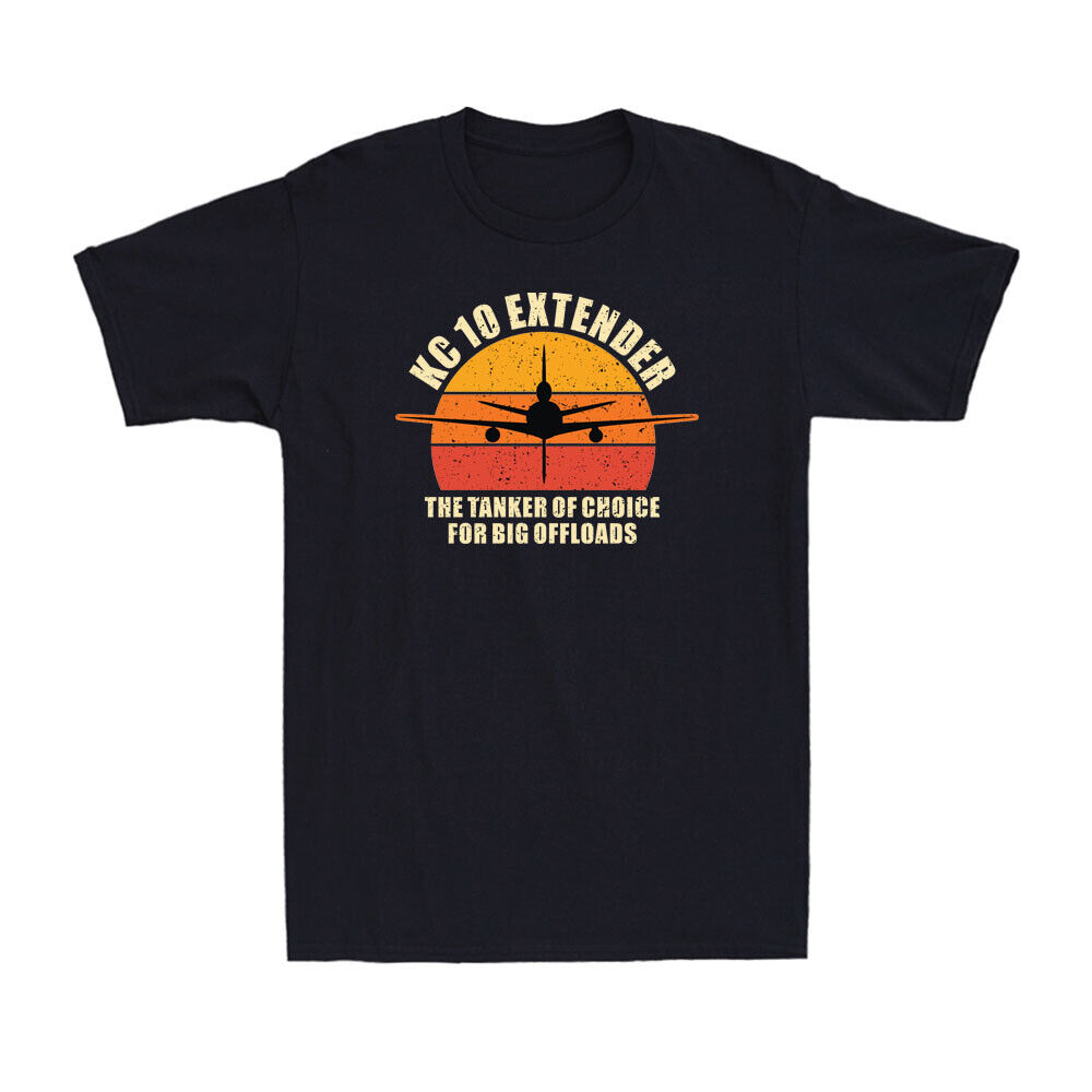 Kc 10 Extender Multi Color Sunset Air Refueling Airplane Vintage Men's T-shirt