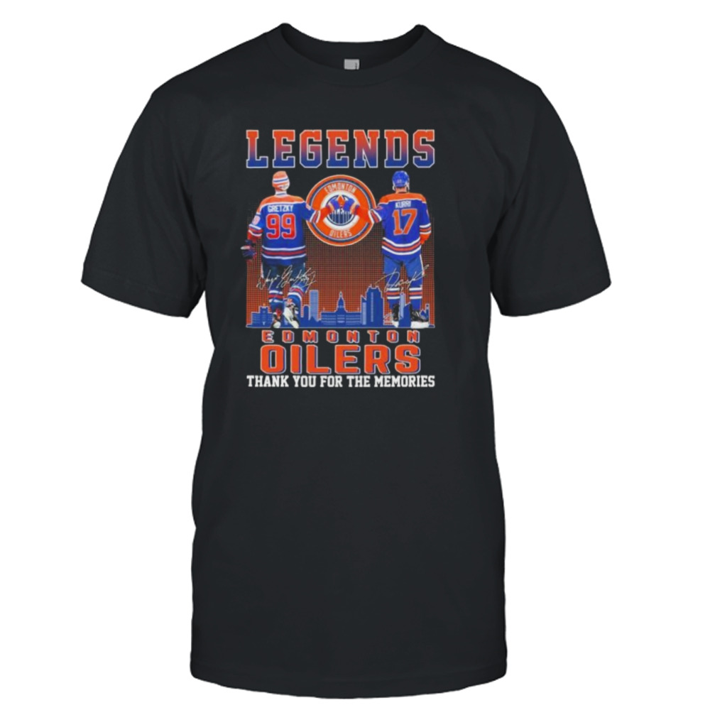 Legends Edmonton Oilers Wayne Gretzky And Jari Kurri Thank You For The Memories Signatures shirt