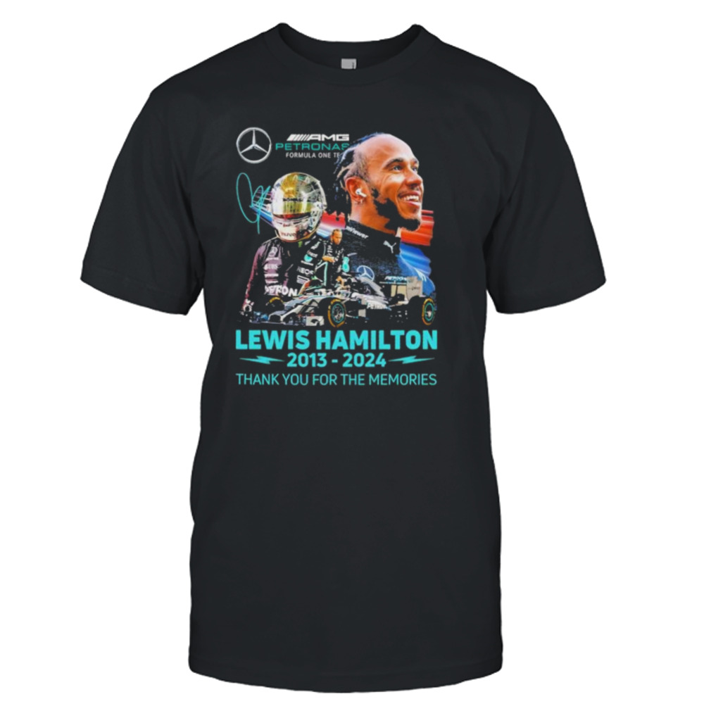 Lewis Hamilton 2013 2024 thank you for the memories signatures shirt