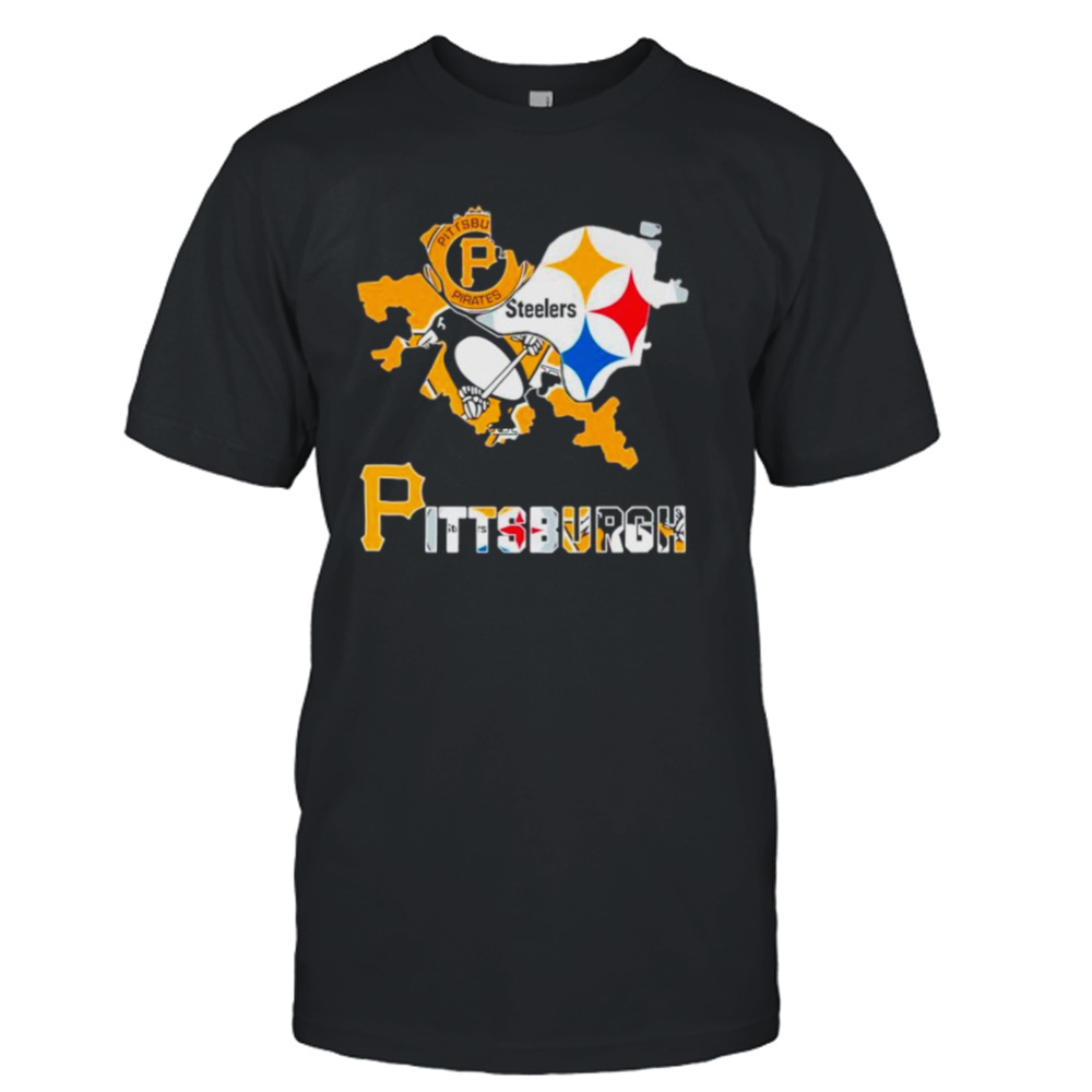 Maps Pittsburgh Sports teams logo shirt