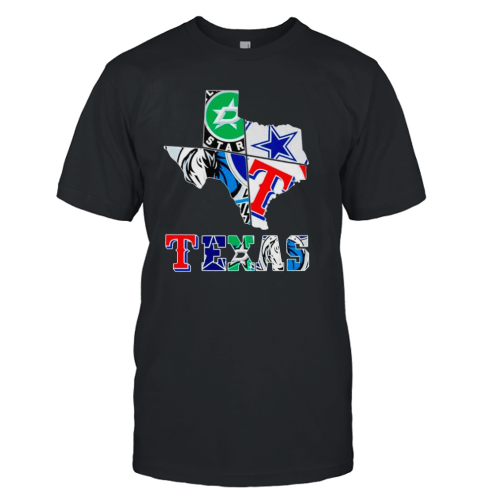 Maps Texas Sports teams logo shirt