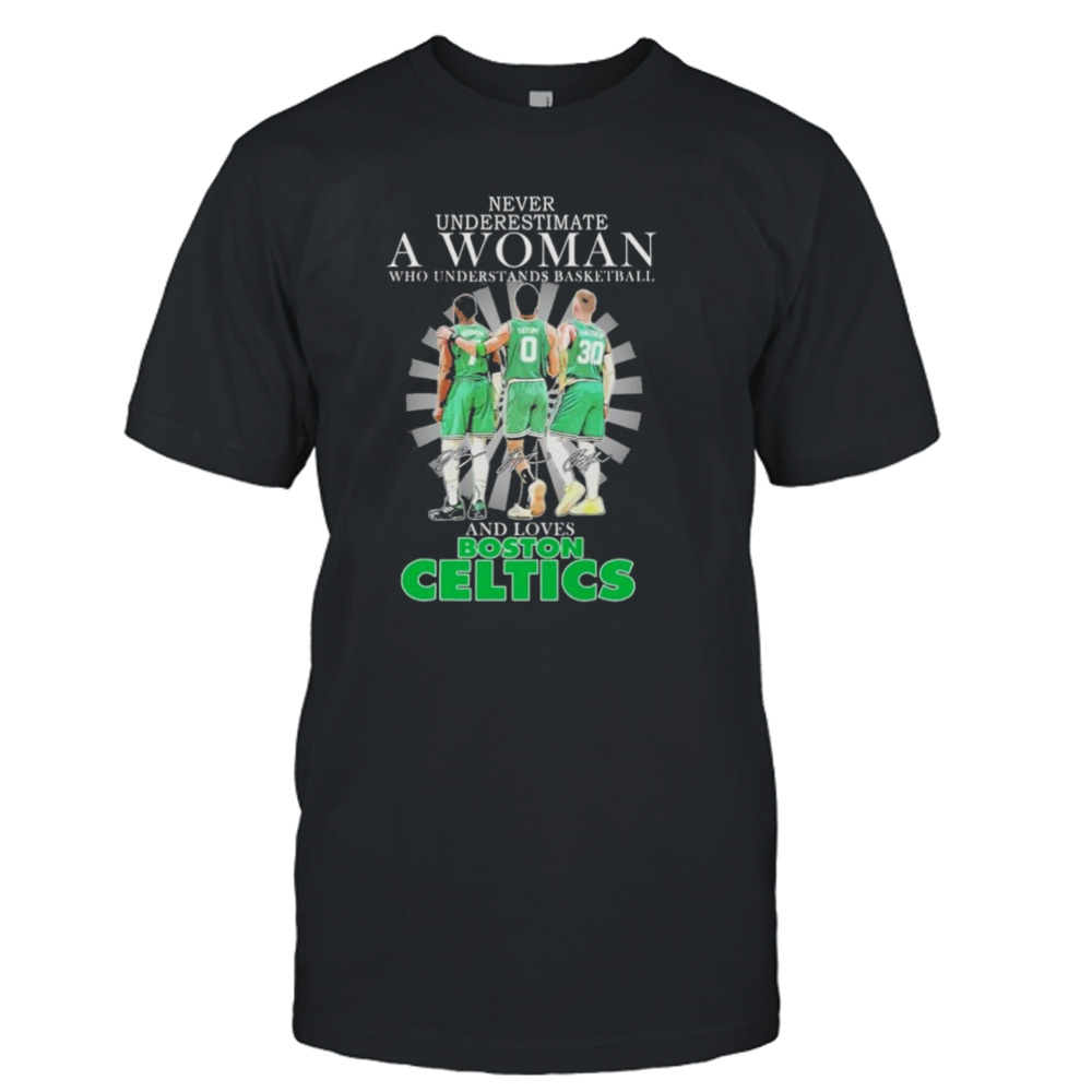 Never Underestimate a Woman who understands Basketball and loves Boston Celtics 2024 Signatures Shirt