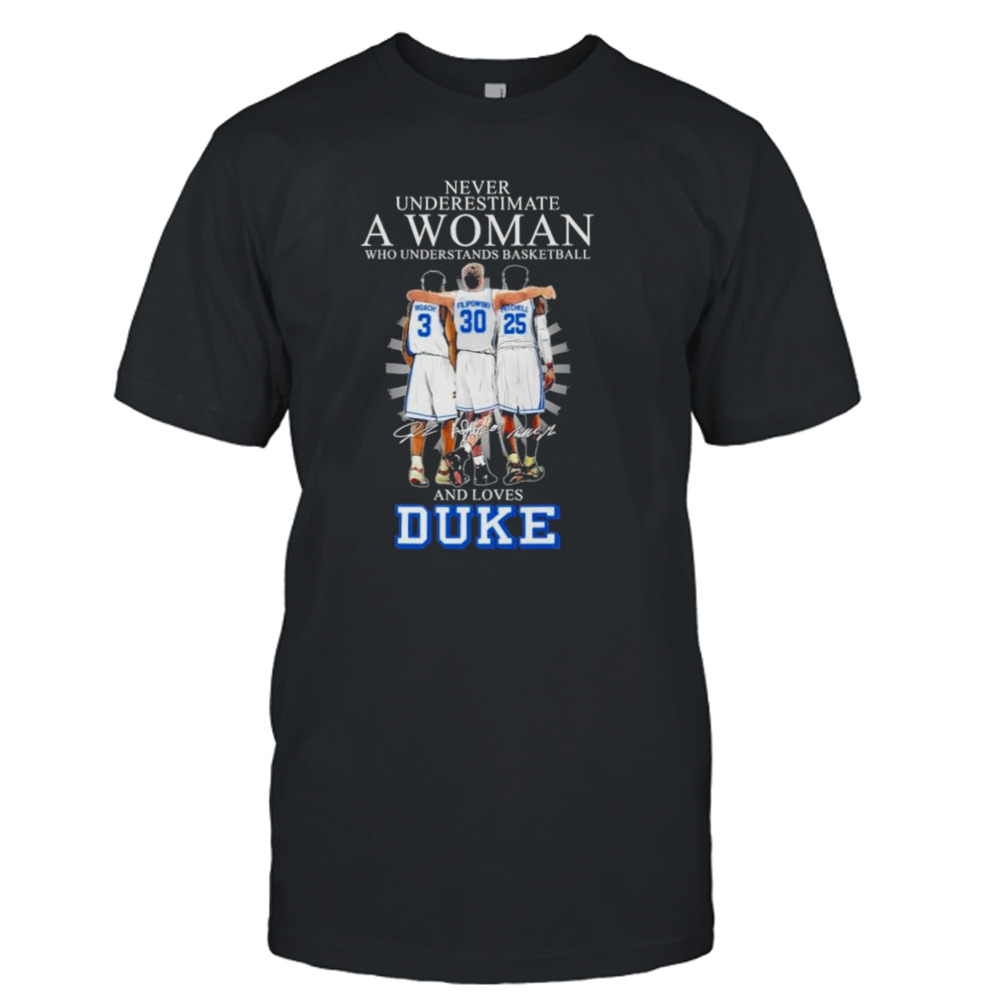 Never Underestimate a Woman who understands Basketball and loves Duke 2024 Signatures Shirt