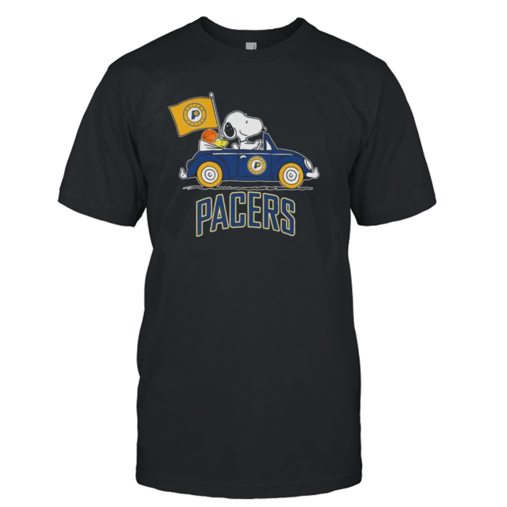 Snoopy And Woodstock Driving Car Indiana Pacers Shirt