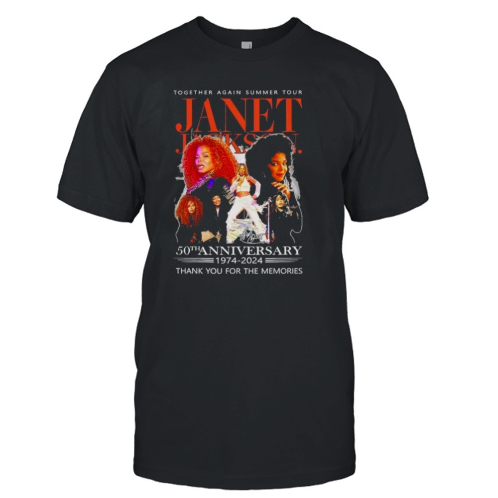 The Janet Jackson Together Again Summer Tour 50th Anniversary 1974 2024 Thank You For The Memories Signatures Shirt