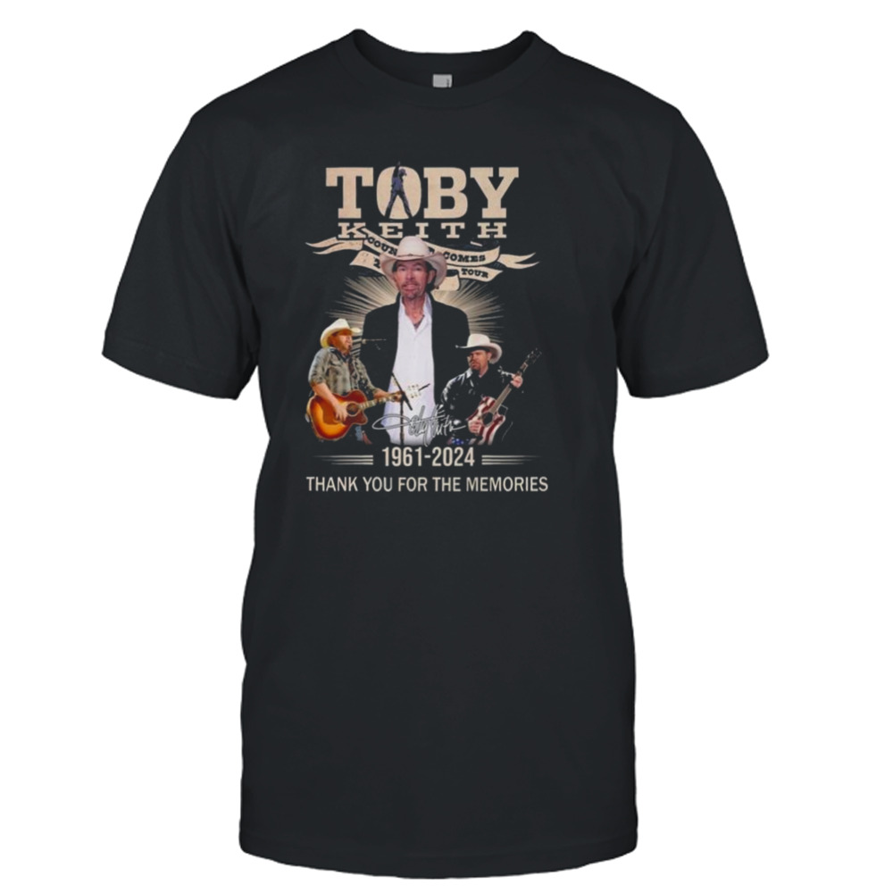 Toby Keith Countdown Combs Tour 1961-2024 Thank You For The Memories Signature Shirt