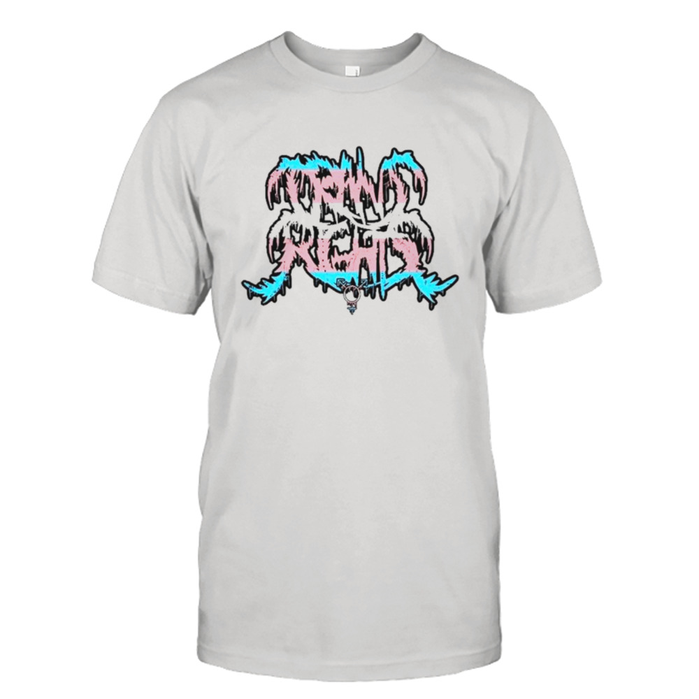 Trans rights metal logo shirt