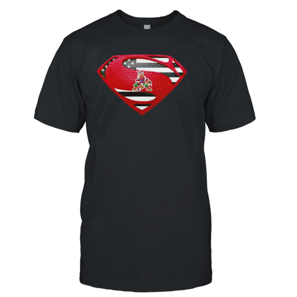 USA Flag Inside Arizona Coyotes Superman shirt