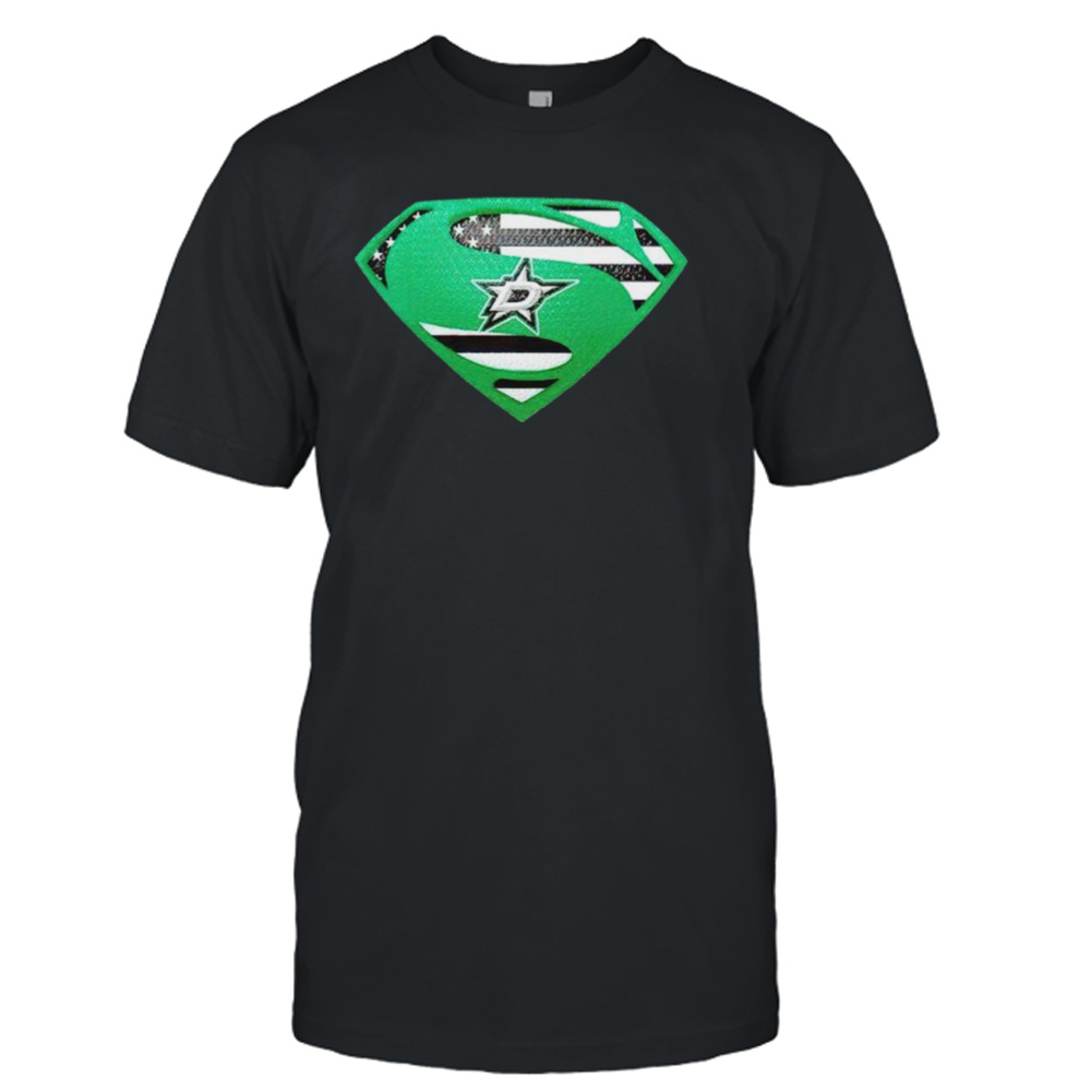 USA Flag Inside Dallas Stars Superman shirt