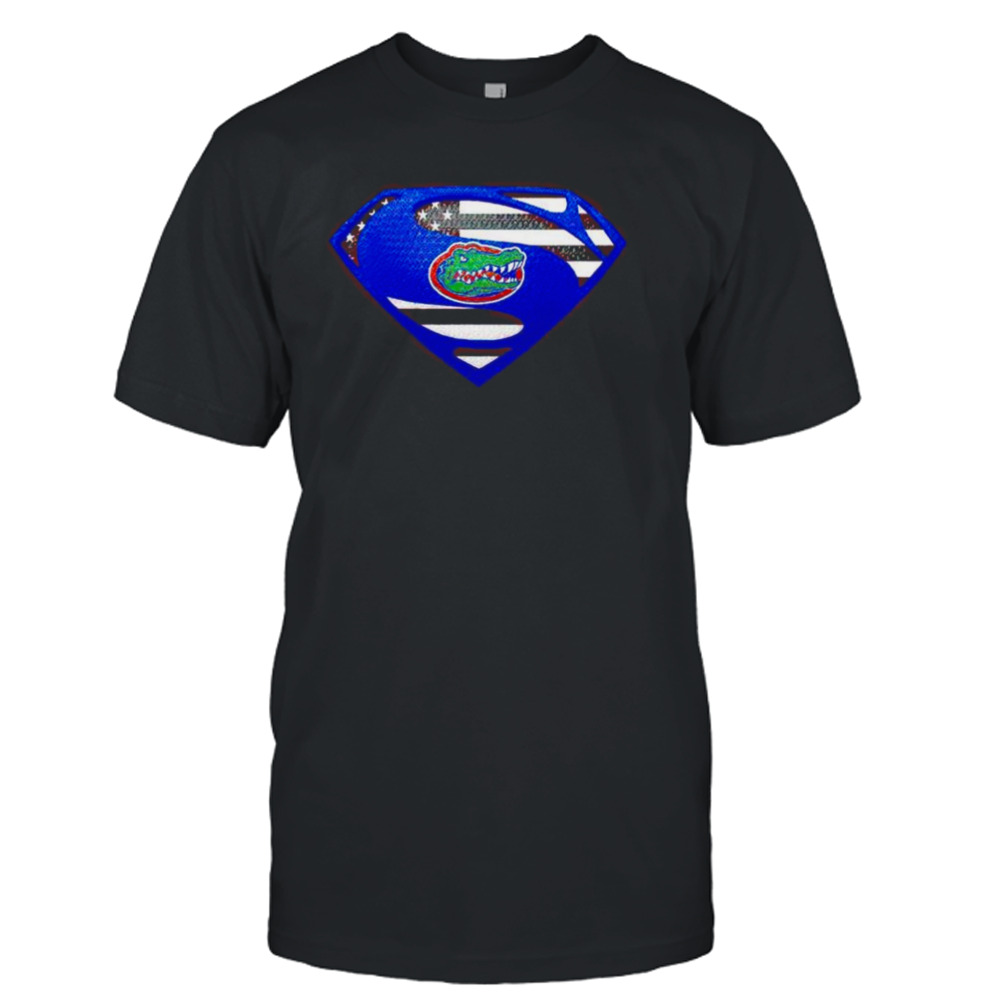 USA Flag Inside Florida Gators Superman shirt