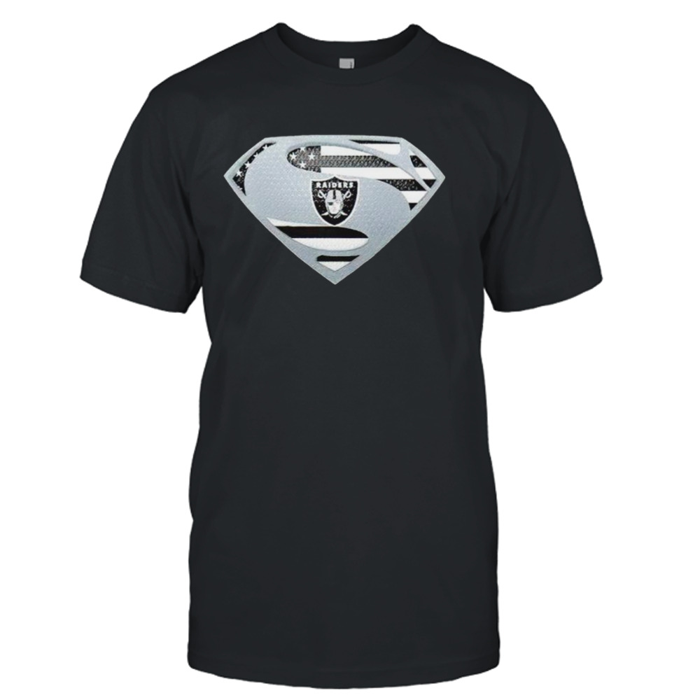 USA Flag Inside Las Vegas Raiders Superman shirt