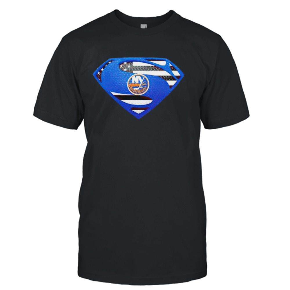 USA Flag Inside New York Islanders Superman shirt