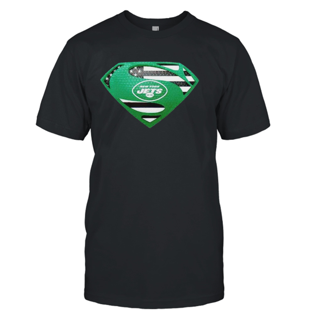 USA Flag Inside New York Jets Superman shirt