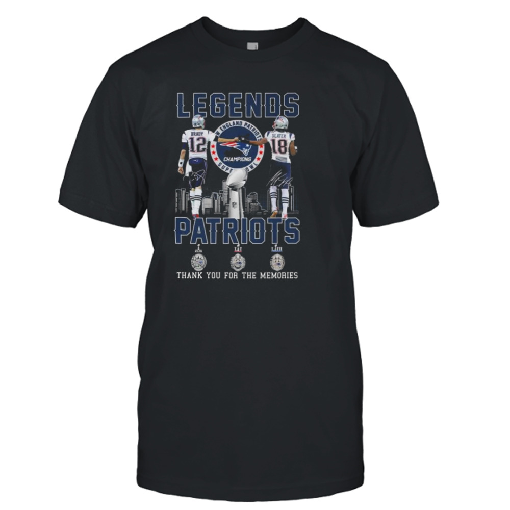 Legends New England Patriots Tom Brady And Matthew Slater Thank You For The Memories Signatures Shirt