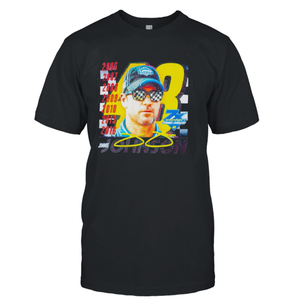 Nascar Jimmie Johnson graphic signature shirt