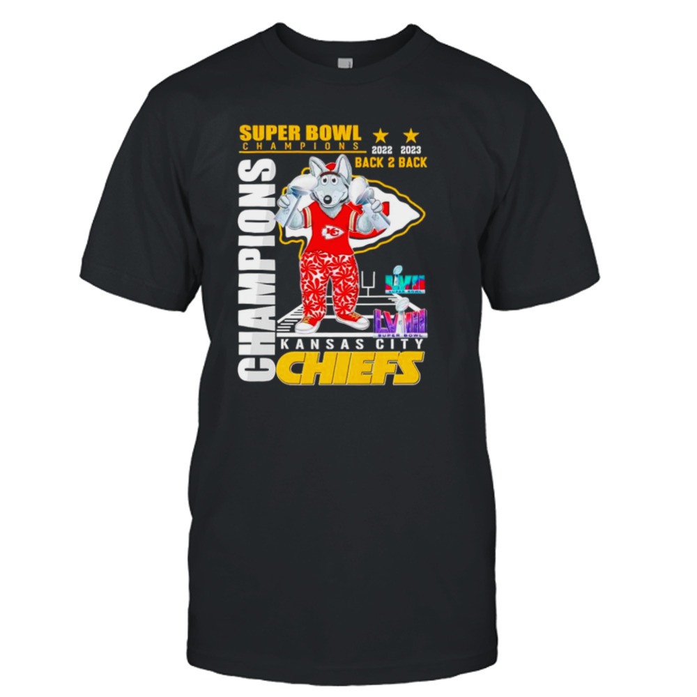 Super Bowl Champions back 2 back Kansas City Chiefs mascot shirt