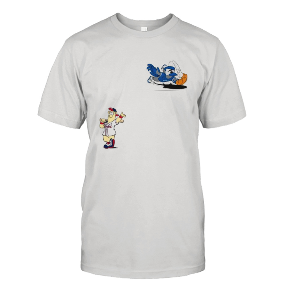 Toronto Blue Jays VS Atlanta Braves MLB 2024 mascot cartoon baseball shirt