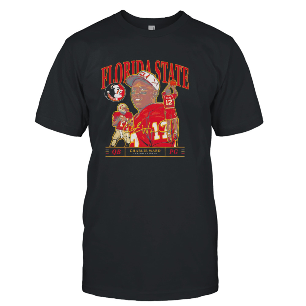 Florida State Seminole Charlie Ward QB PG signature shirt