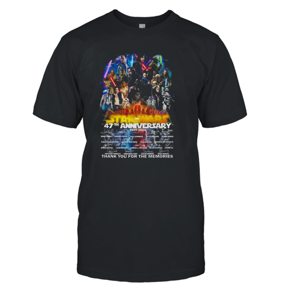 Star Wars 47Th Anniversary 1977-2024 Thank You For The Memories Signatures Shirt