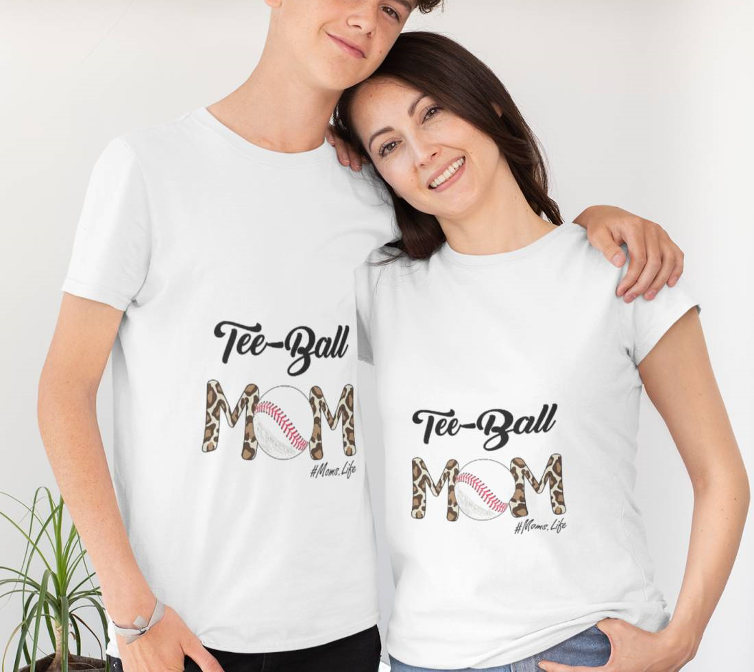 Ball Mom Mother's Day Tee Teeball Mom Leopard 2023 T-Shirt