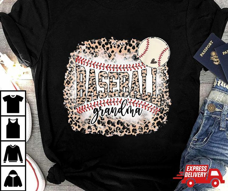 Baseball Grandma From Grandson Leopard Softball Mother's Day Shirt