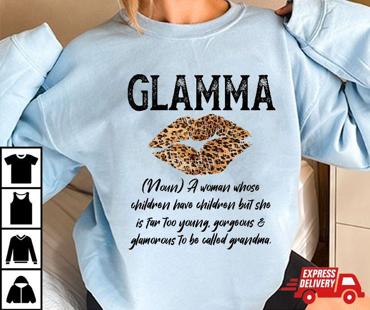 Glamma Leopard Lips Kiss- Glam-ma Description- Mother's Day Shirt