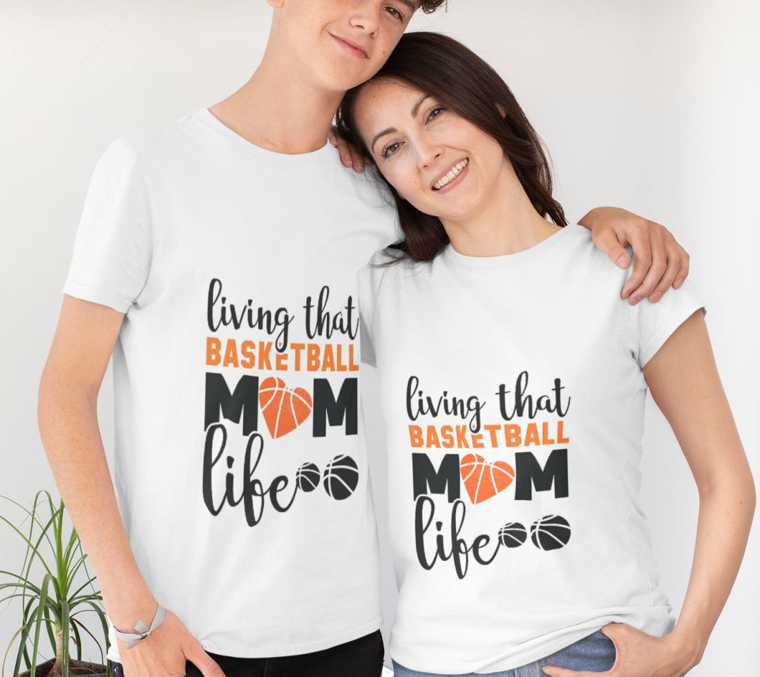 Living That Basketball Mom Life Mother's Day Gift 2023 T-Shirt