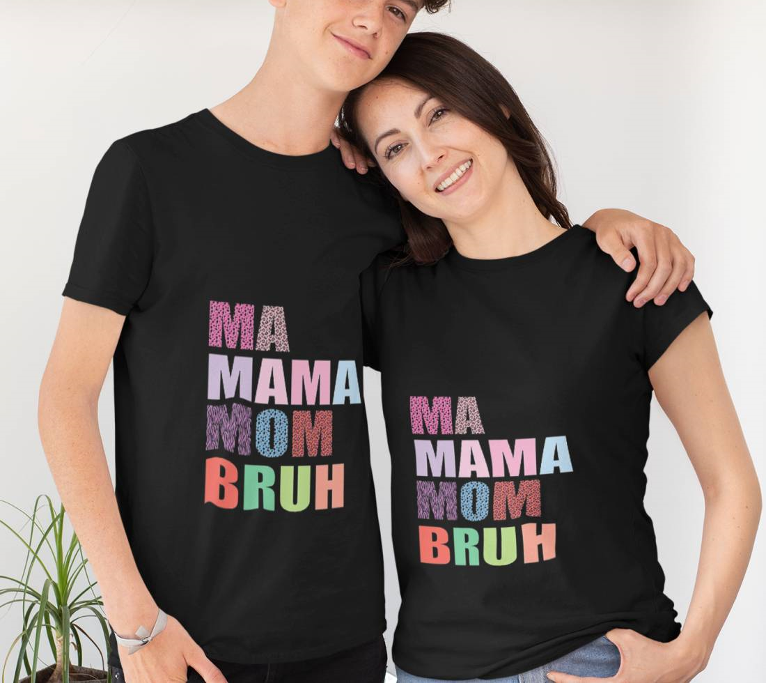 Ma Mama Mom Bruh Happy Mother's Day Mommy Leopard T-Shirt
