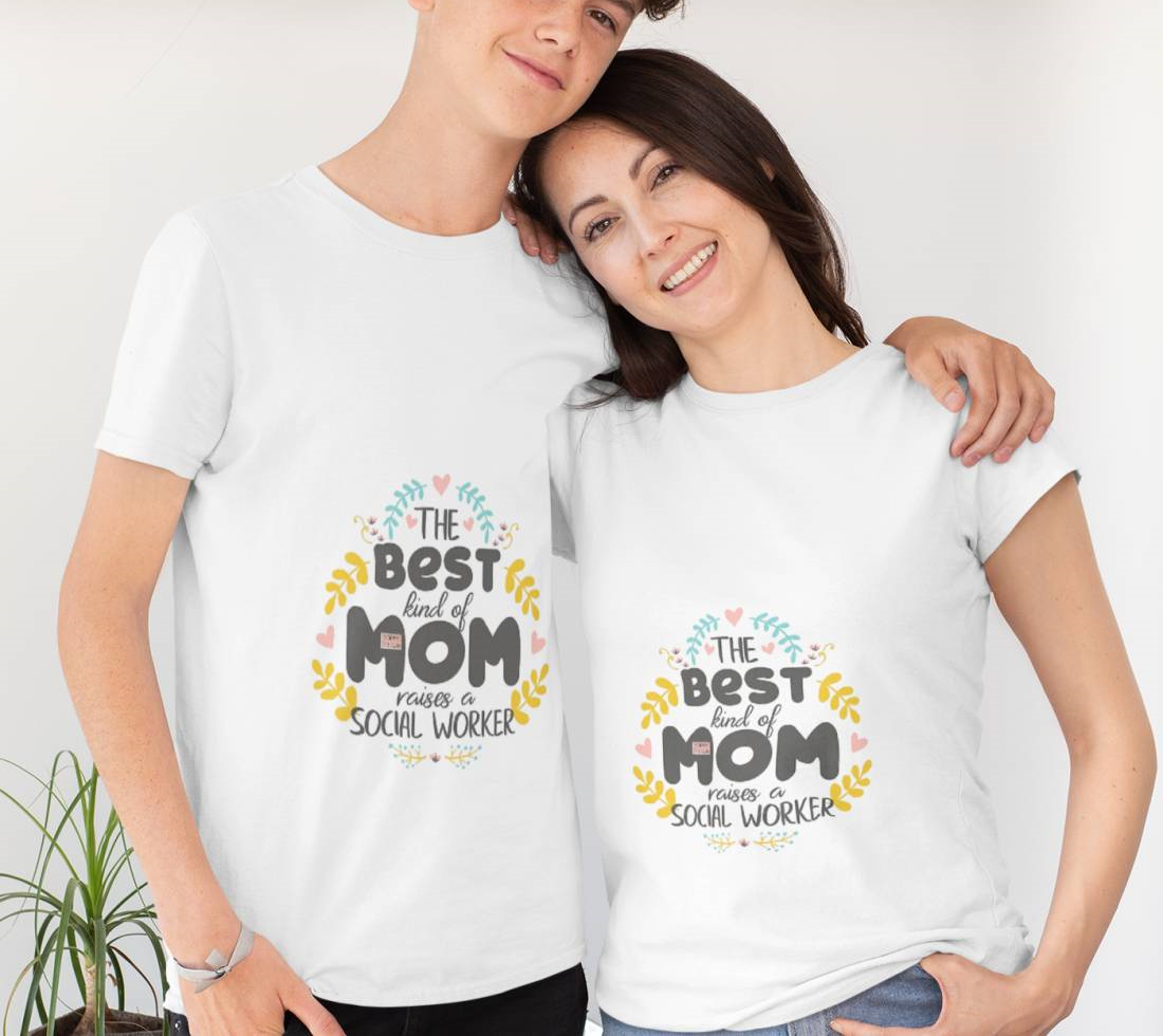 Floral Best Kind Of Mom SOCIAL WORKER T-Shirt