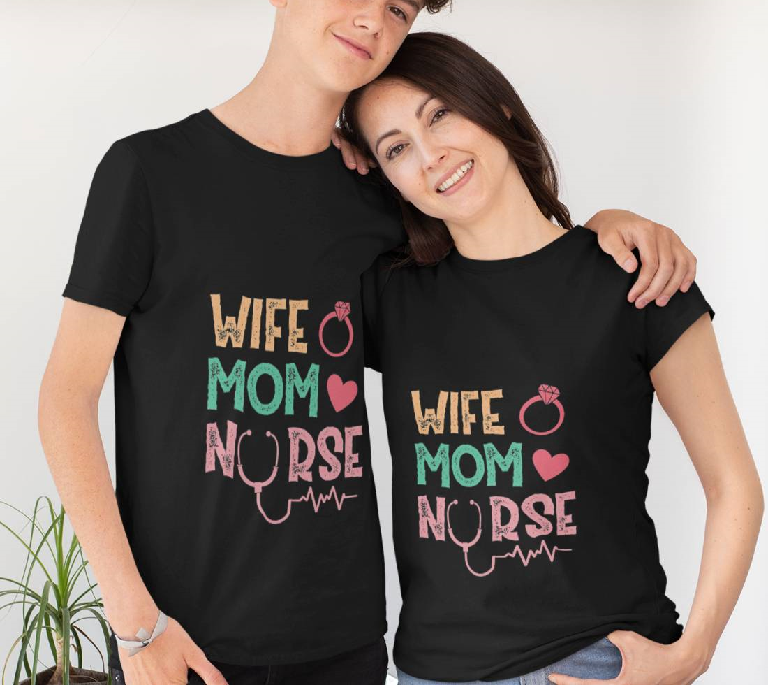 Wife Mom Nurse Rn Lpn Funny Nurses Nursing Mother Day T-Shirt