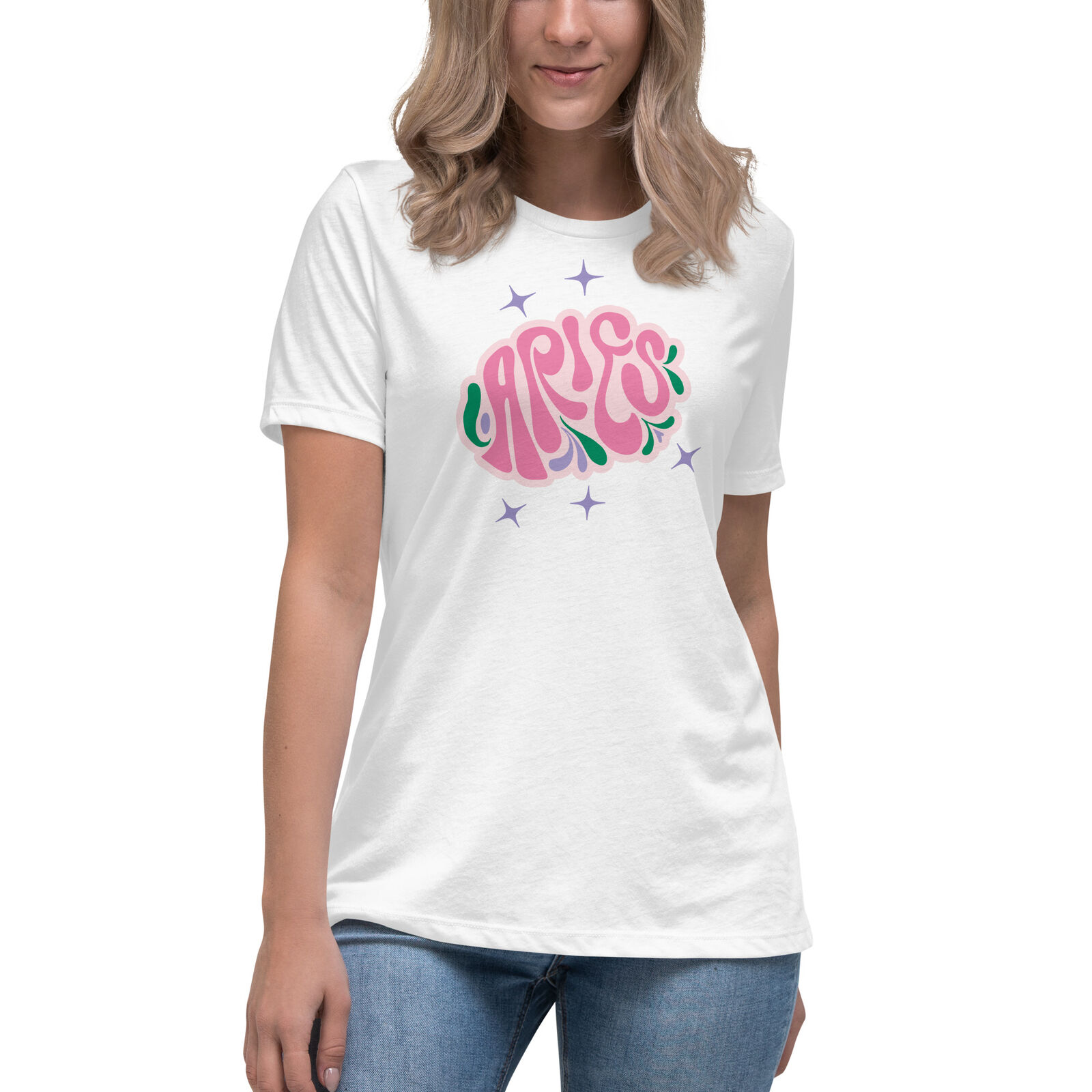 Aries Tee Pink Tshirt Women's Flower Tee Fun Mother's Day Birthday Gift