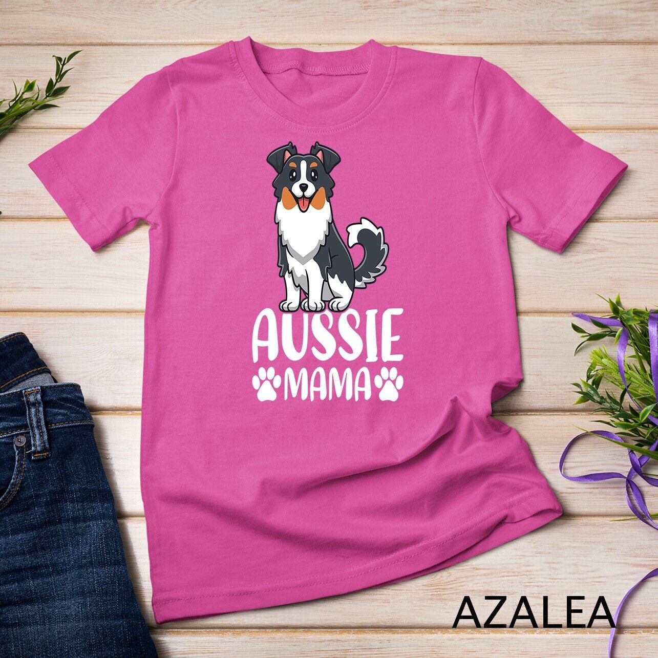 Aussie Mama Mother's Day Tee Australian Shepherd Dog Mom Unisex T-shirt