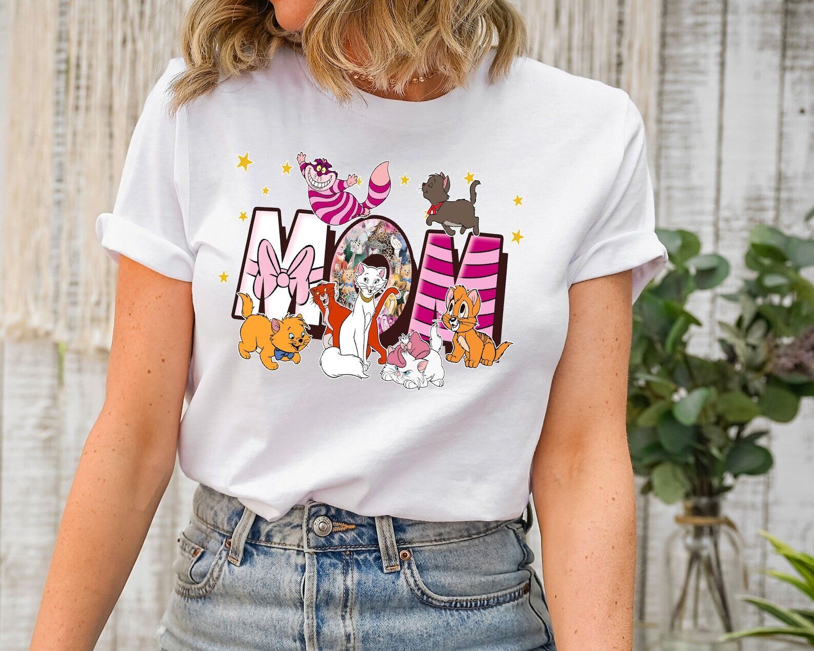 Cat Mom Cartoon Movie Fans Gift For Mom Happy Mother's Day Tshirt Women