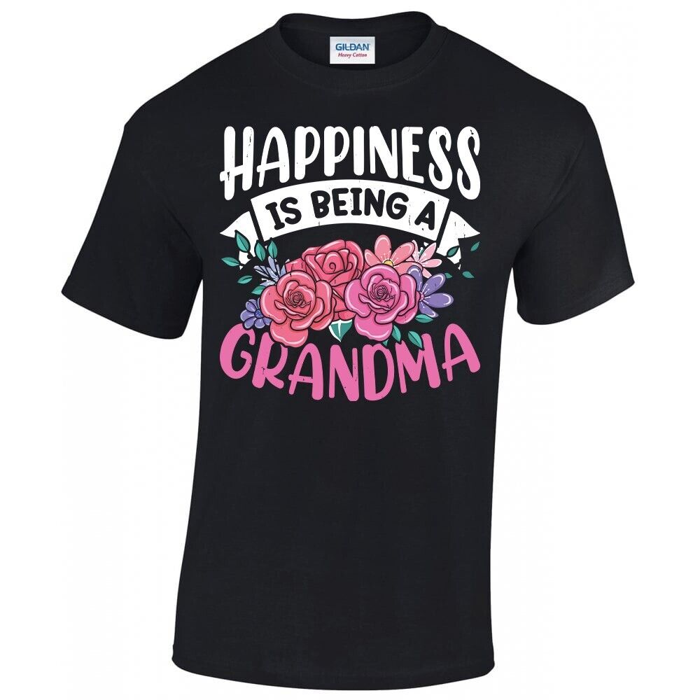 Happiness Is Being A Grandma Mother's Day Flowers Grandma Gift Unisex T-shirt