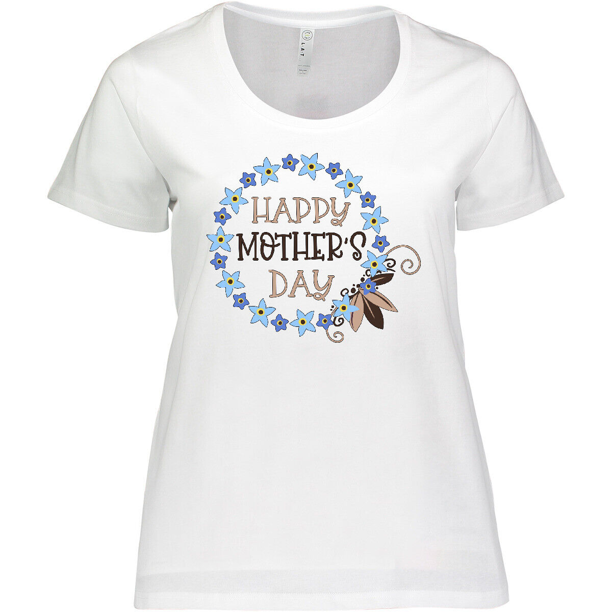 Inktastic Happy Mother's Day Blue Forget-me-not Flower Women's Plus Size T-shirt