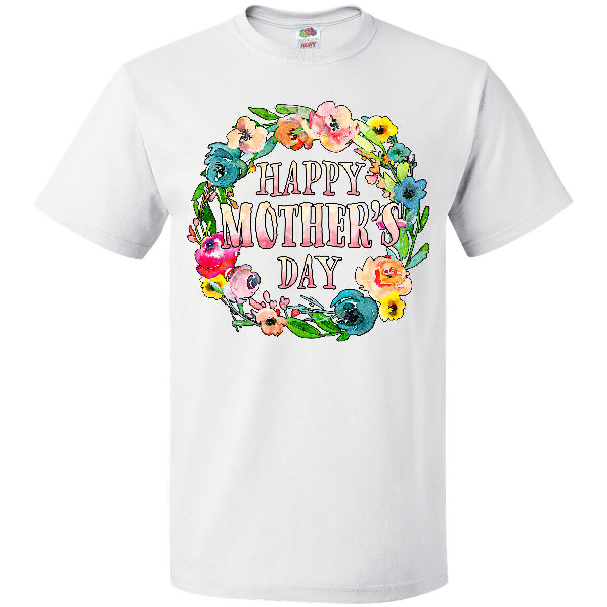 Inktastic Happy Mother's Day- Flowers T-shirt Mom Circle Wreath Petals Pretty