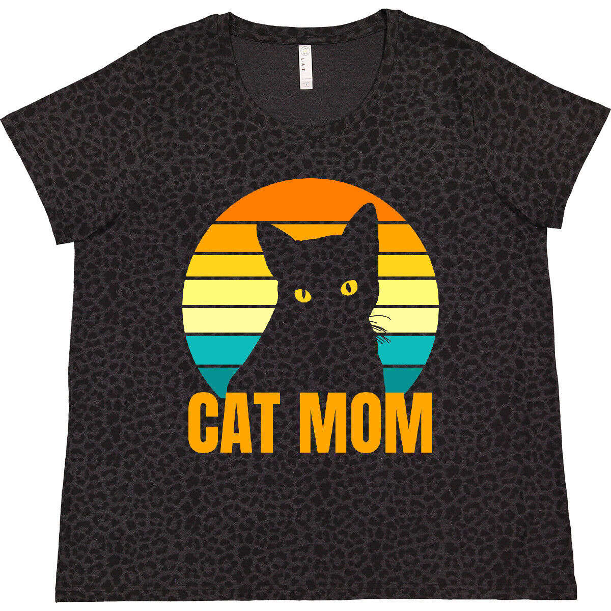 Inktastic Mother's Day Cat Mom Black Cat Sunset Women's Plus Size T-shirt