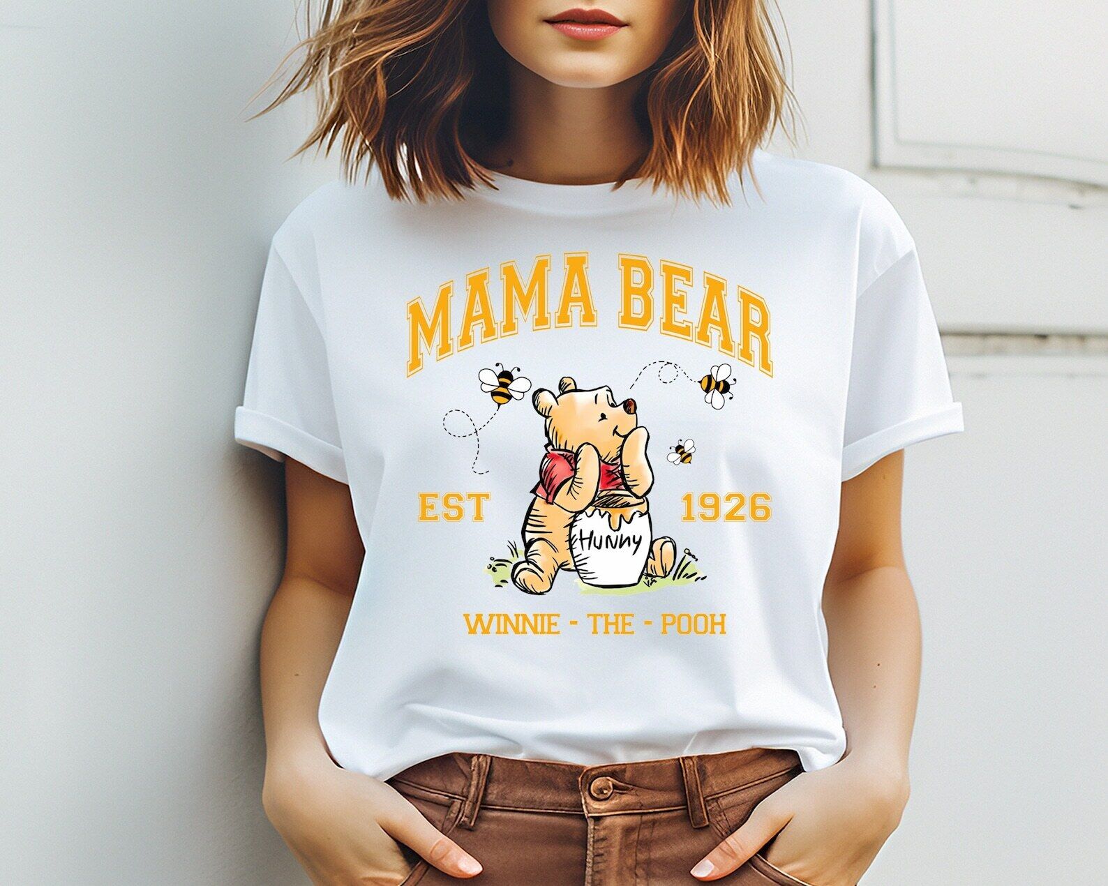 Mama Bear Est 1926 Winnie The Pooh Movie Fans Mother's Day Tshirt Women