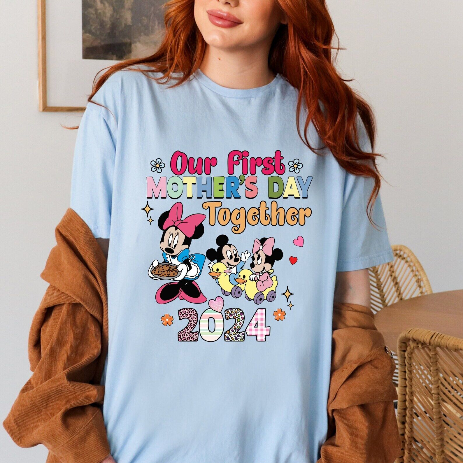 Mickey And Minnie Our First Mother's Day Together 2024 Tshirt Women