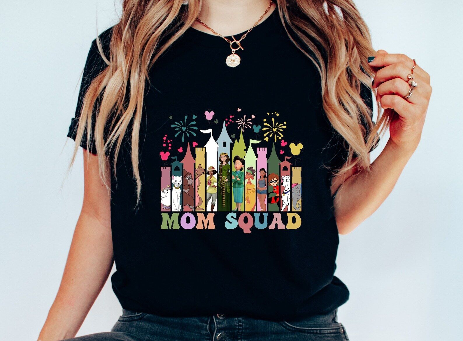 Mom Squad Animated Movie Characters Magic Castle Mother's Day Tshirt Women