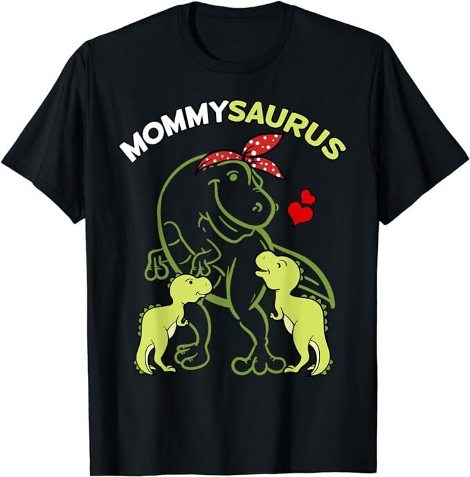 New Limited Mommysaurus Mommy 2 Kids Dinosaur Mother's Day T-shirt