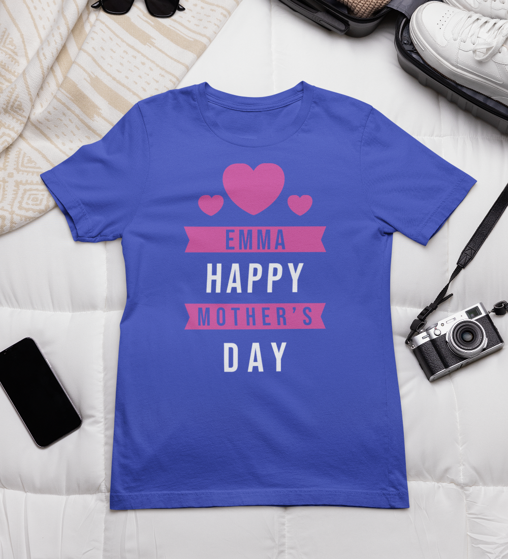 Personalised Custom Mother's Day T-shirt Your Name Family Celebration Gifts