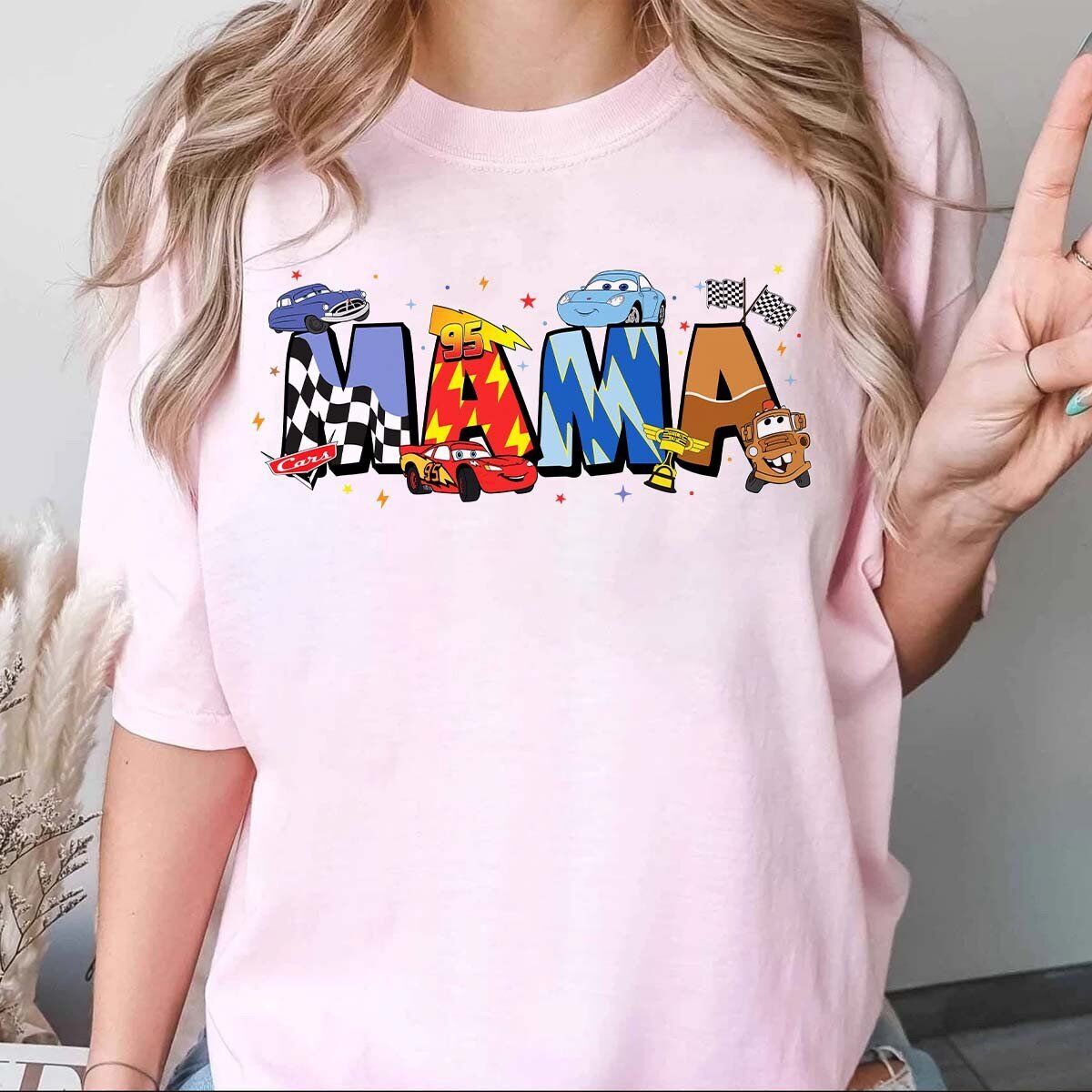 Pixar Cars Animated Movie Cars Lover Happy Mother's Day Tshirt Women