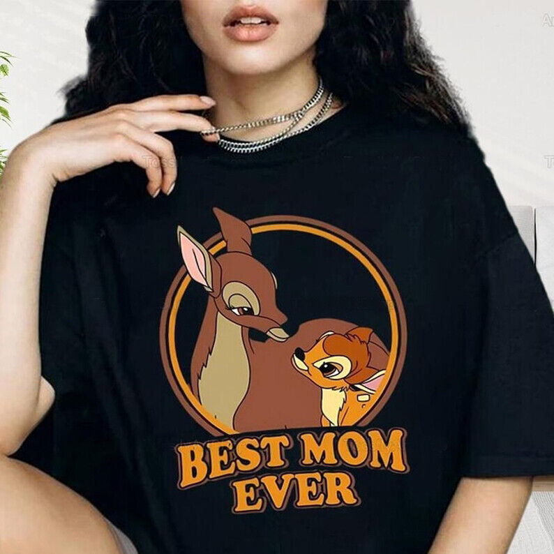 Vintage Best Mom Ever Bambi Cubs Mother's Day Gift For Mom Tshirt Women