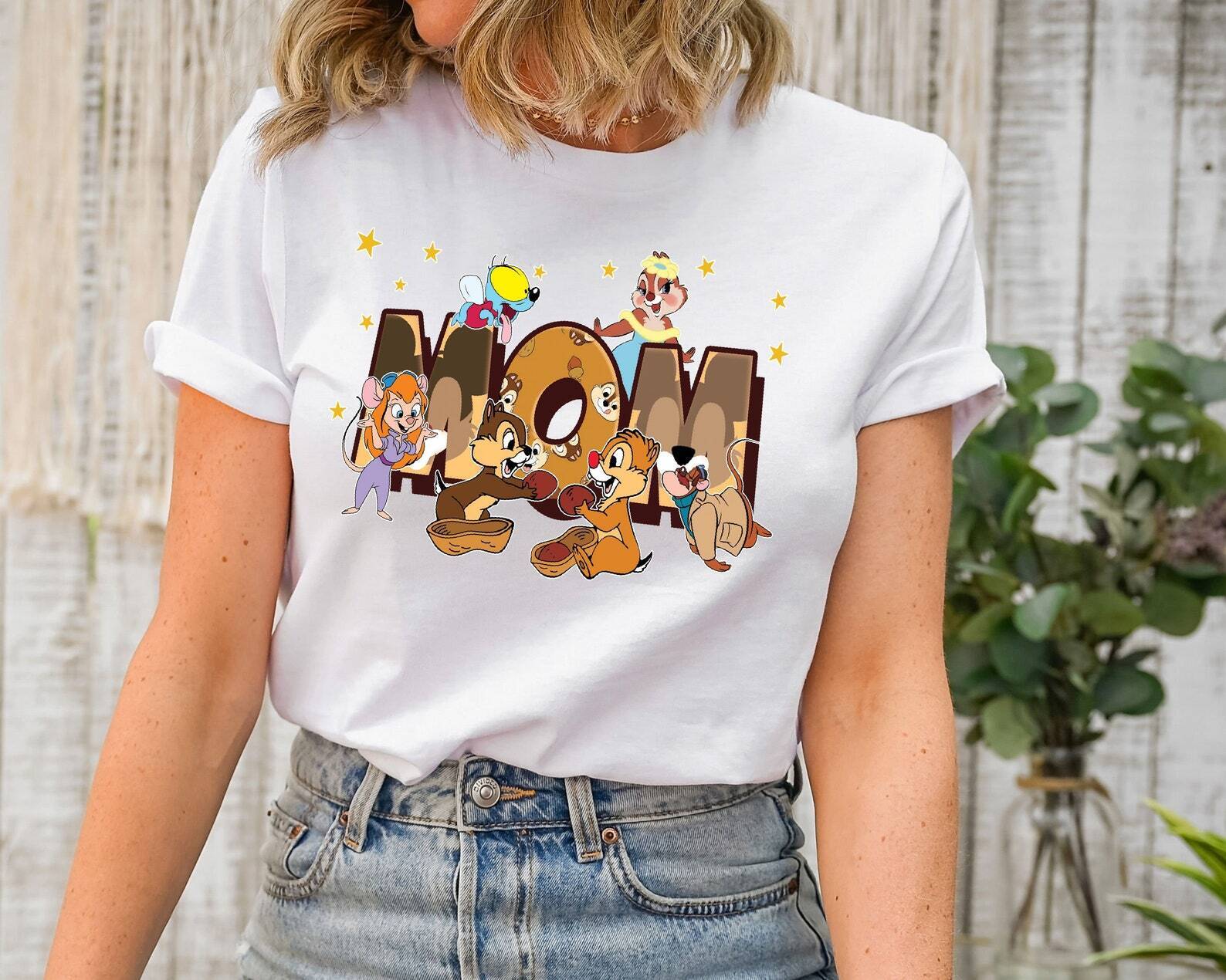 Vintage Chip And Dale Mom Gift For Mom Happy Mother's Day Tshirt Women