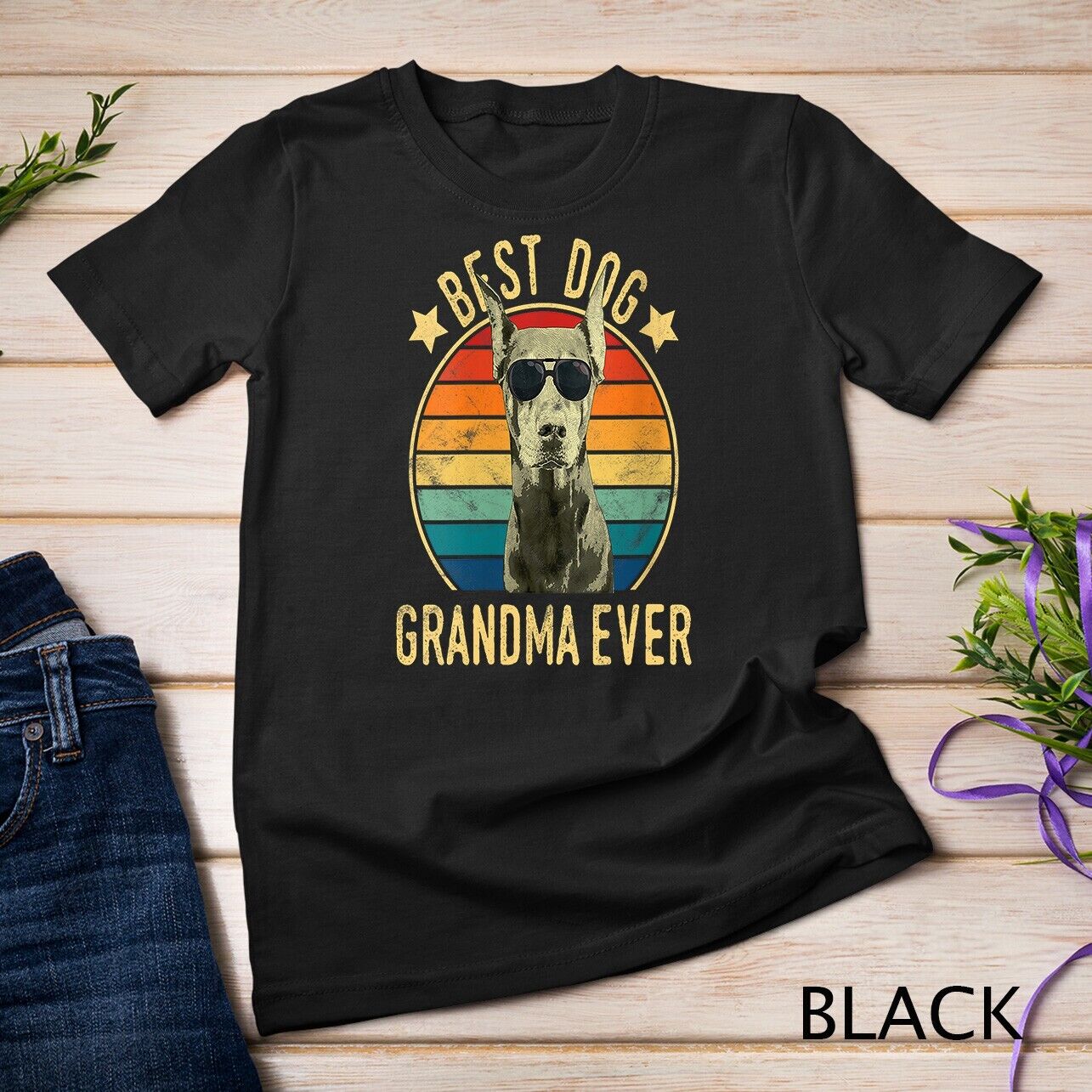 Womens Best Dog Grandma Ever Doberman Pinscher Mother's Day Unisex T-shirt