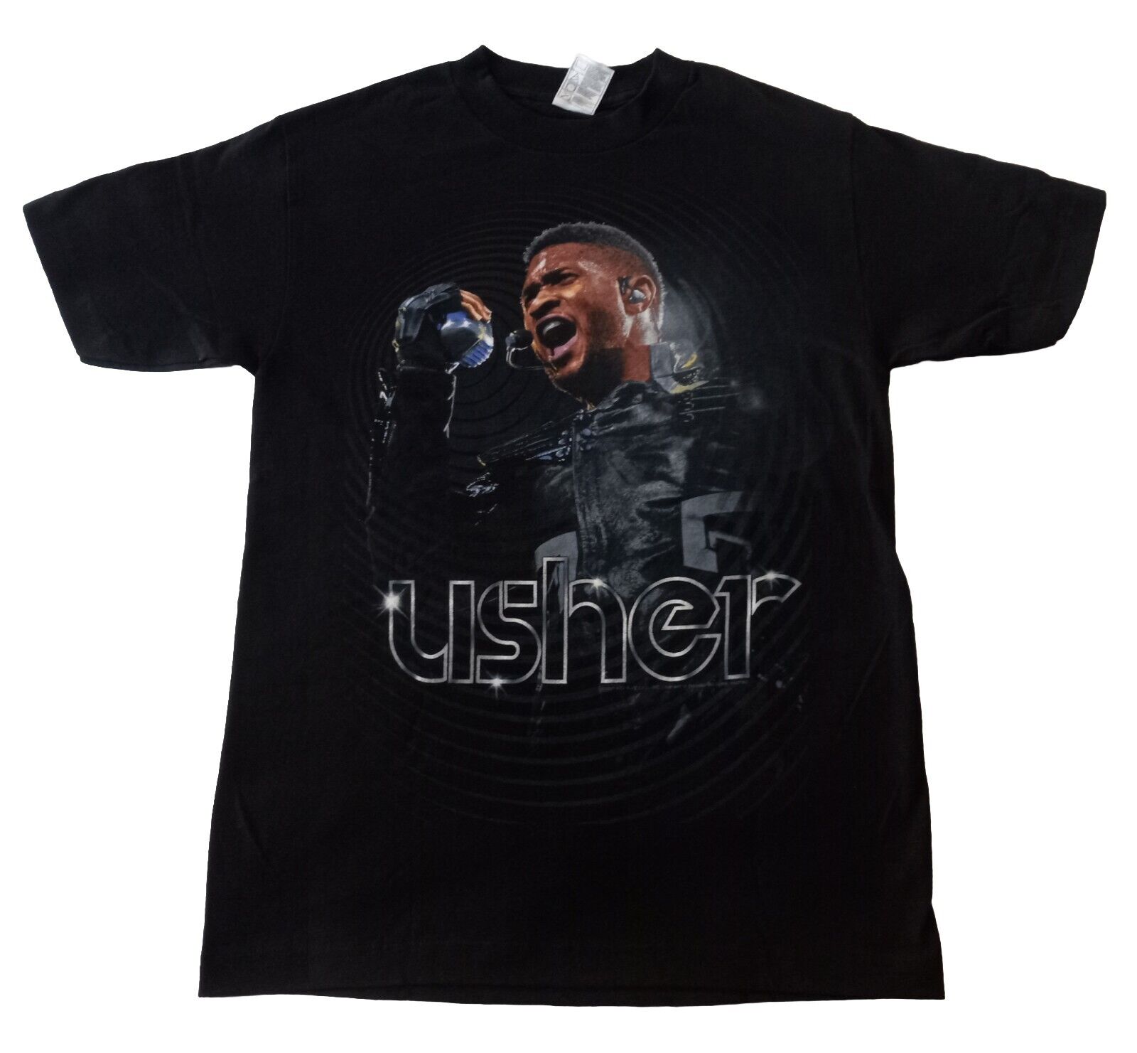Nwot - Usher Microphone Hip-hop  Pop Music Concert T-shirt Size Small - Black